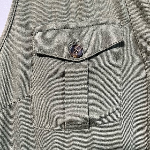 New Look Sleeveless Olive Green Button-Down Dress with Drawstring Waist - Med - Picture 7 of 8